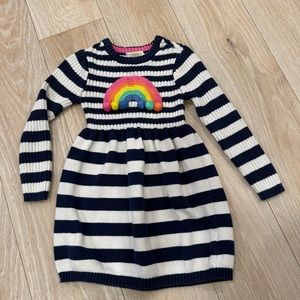 Striped Navy and White Rainbow Knit Dress